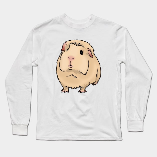 Cream Crested Guinea Pig Long Sleeve T-Shirt by Kats_guineapigs